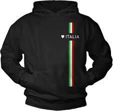 Sweat Imprimé Capuche Drapeau Italien - Élégance et Confort