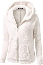 Veste Polaire Blanche Femme avec Capuche