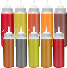 Bouteilles Plastique Happybase avec Couvercles Compressibles pour Condiments