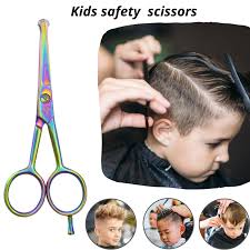 Ciseaux Coiffure Enfants Incurvés - Précision et Sécurité