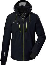 Veste de ski noir avec capuche amovible et pare-neige