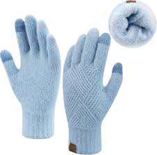 Gants Tactiles en Tricot avec Doublure Polaire Thermique pour Grand Froid