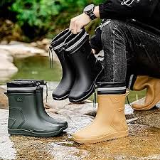 Bottes Pluie Mi Hautes Caoutchouc Homme - Idéales pour toutes vos aventures