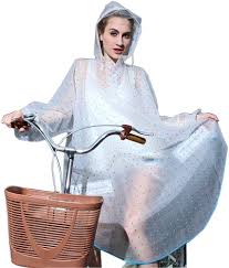 Poncho Pluie Capuche Imperméable Transparent pour Femme