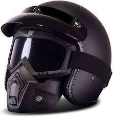 Casque de Ski MRDEER Vintage Intégral Matteblack - Élégance et Protection