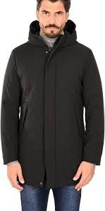 Manteau Imperméable Capuche Sartural Rembourré - Parka Homme Noire