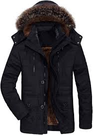 Parka Homme Noire FTCayanz avec Fourrure Amovible